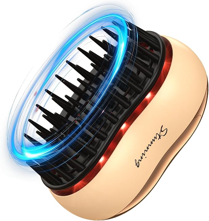 JUSTHERE Electric Head Massager Scalp with 2 Speed Vibration and 54 Nodes, Scalp Scrubber & Handheld Portable Head Scratcher Hair Scalp Massager for Hair, Deep Clean, Gifts for Women