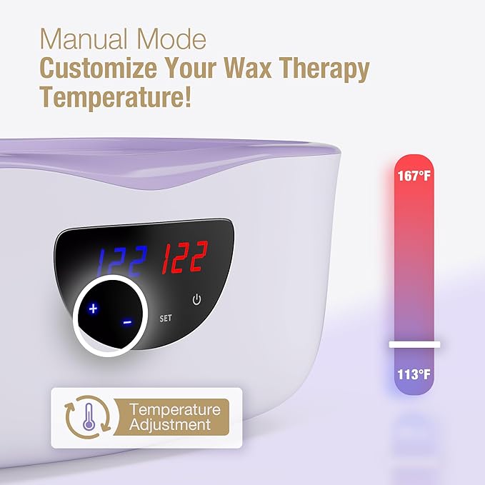 Paraffin Wax Machine for Hands and Feet, Paraffin Wax Warmer with Auto Mode for Beginner-Friendly Home Spa, All-in-One Kit for Paraffin Bath