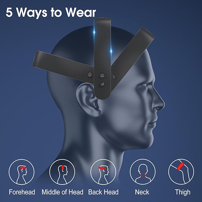Master Massage H2 Premium Electric Scalp Massager with Heat Therapy, 10 Vibration Contacts & Light Therapy – Perfect for Relaxation, Stress Alleviation, and Hair Enhancement (Blue)