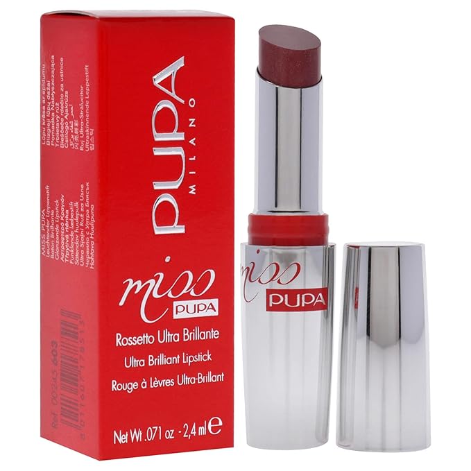 Pupa Milano Miss Milano Lipstick - Creamy, Ultra Pigmented Color For Lips - Nourishing Formula - Crystal-Effect Lipstick - Ultimate Boost Of Volume And Hydration - 603 Upper East Side - 0.071 OZ