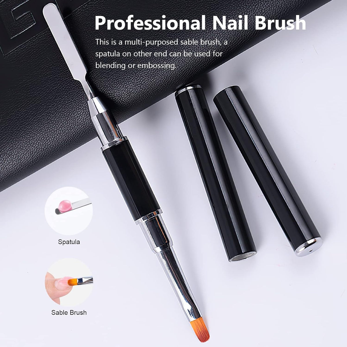 X&D Gel Nail Polish Kit - UV Polygel 2 Bottles Quick Dry 100g Natural Clear Color Nail Extension with Nail Forms, File, Acrylic Brush (Transparent & Nude Pink)