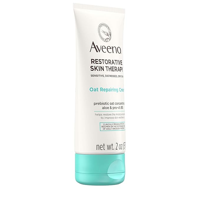 Aveeno Restorative Skin Therapy Moisturizing Oat Repairing Cream for Sensitive, 2.0 Ounce (Pack of 48)