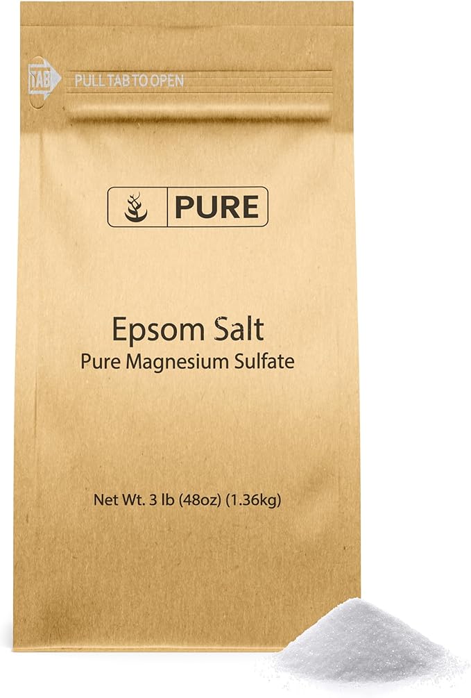 Pure Original Ingredients Epsom Salt, 3 lb, Pure Magnesium Sulfate, Bathing & Soaking
