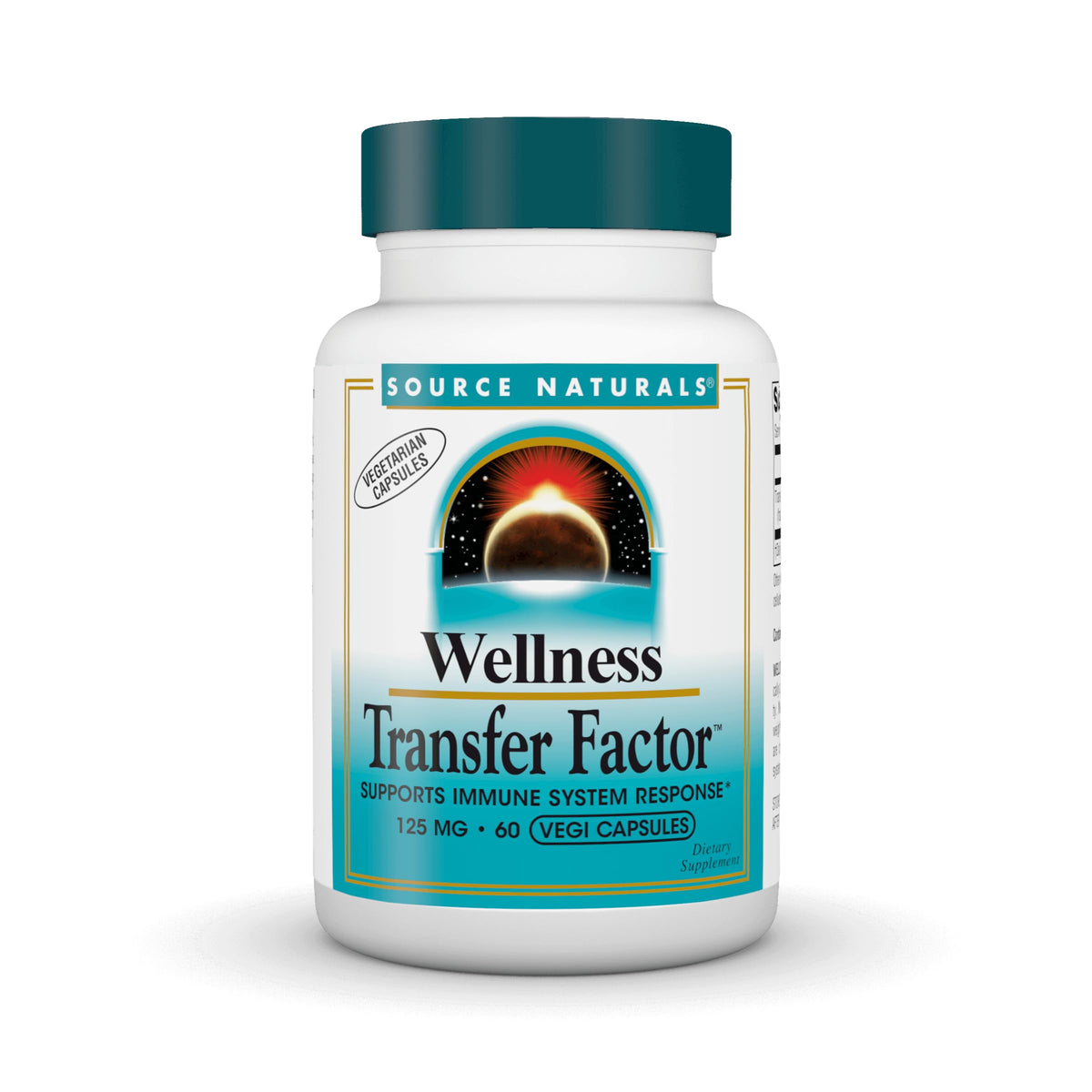 Source Naturals Wellness Transfer Factor, Supports Immune System Response* 125 mg - 60 Vegetarian Capsules