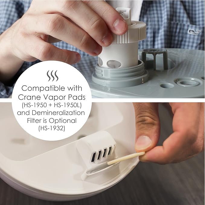 Crane Teardrop Ultrasonic Cool Mist Baby Humidifier for Nursery, Essential Oil Diffuser, Adjustable Settings, Auto Shut-Off, Grey, 0.5 Gallon