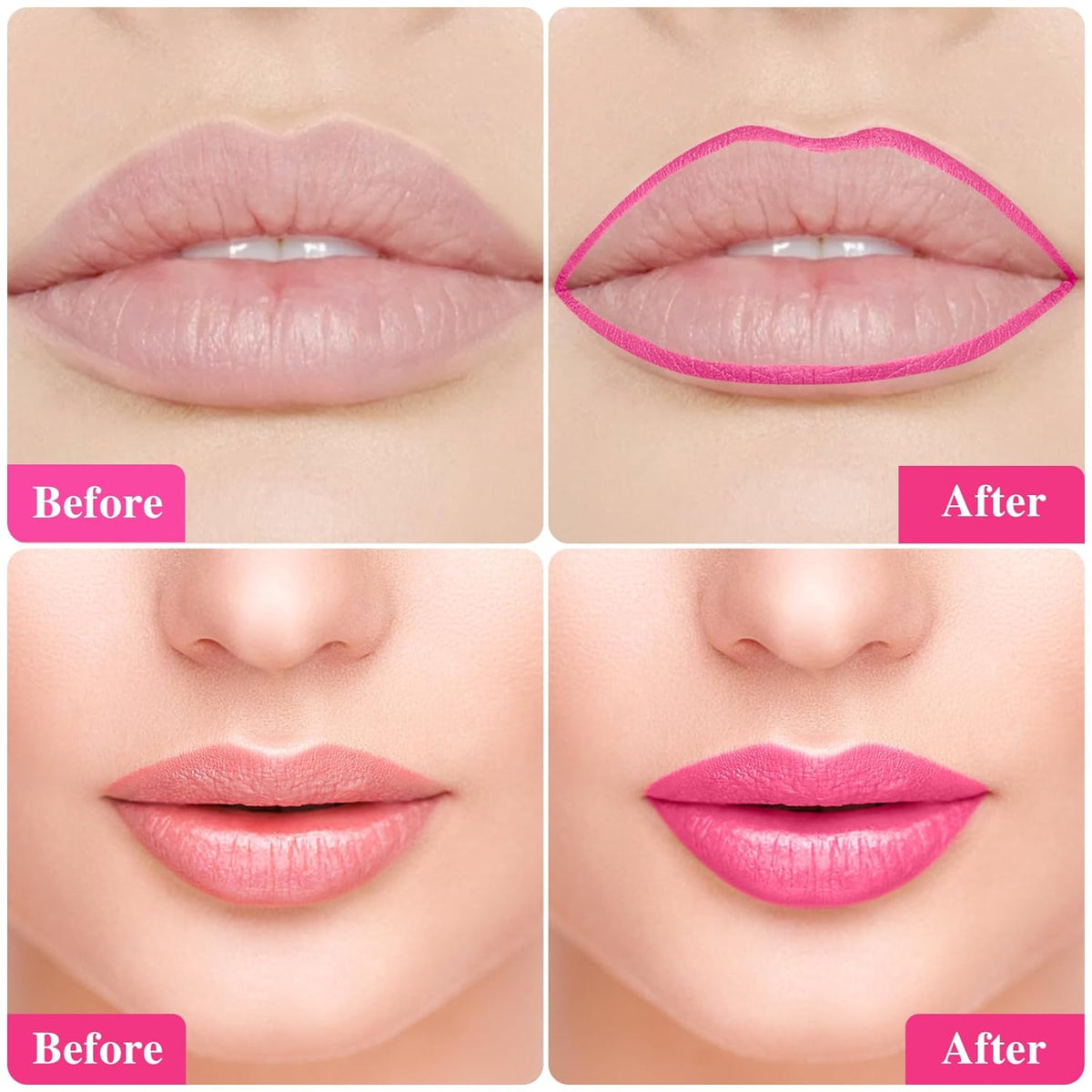 Lip Stain - Lip Stain Peel Off Long-Lasting with Matte Finish Waterproof & Transfer-Proof, Lip Liner Moisturizing & Nourishing Non-Stick Cup Highly Pigmented Color Lip Tint (03 Magenta)