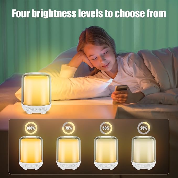 Green Light Therapy Lamp for Migraine Relief and Anxiety Alleviation | Wireless Speaker with Soothing White Noise for Sleep | Dual-Mode Light | Sound Therapy