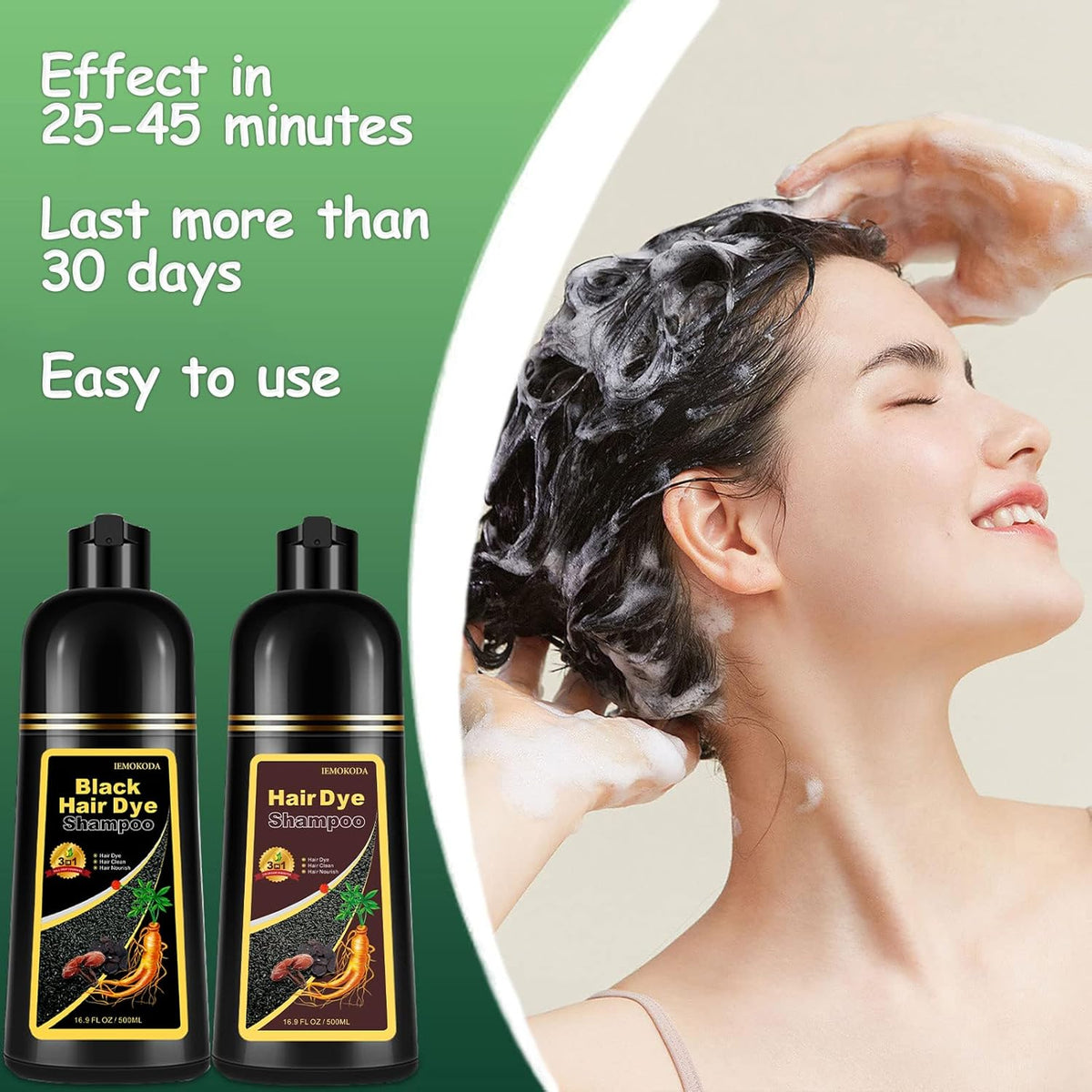 Wine Red Hair Dye Shampoo, Easy To Use, Semi-Permanent Color Shampoo - Lasts 30 Days, 16.9 FL Oz