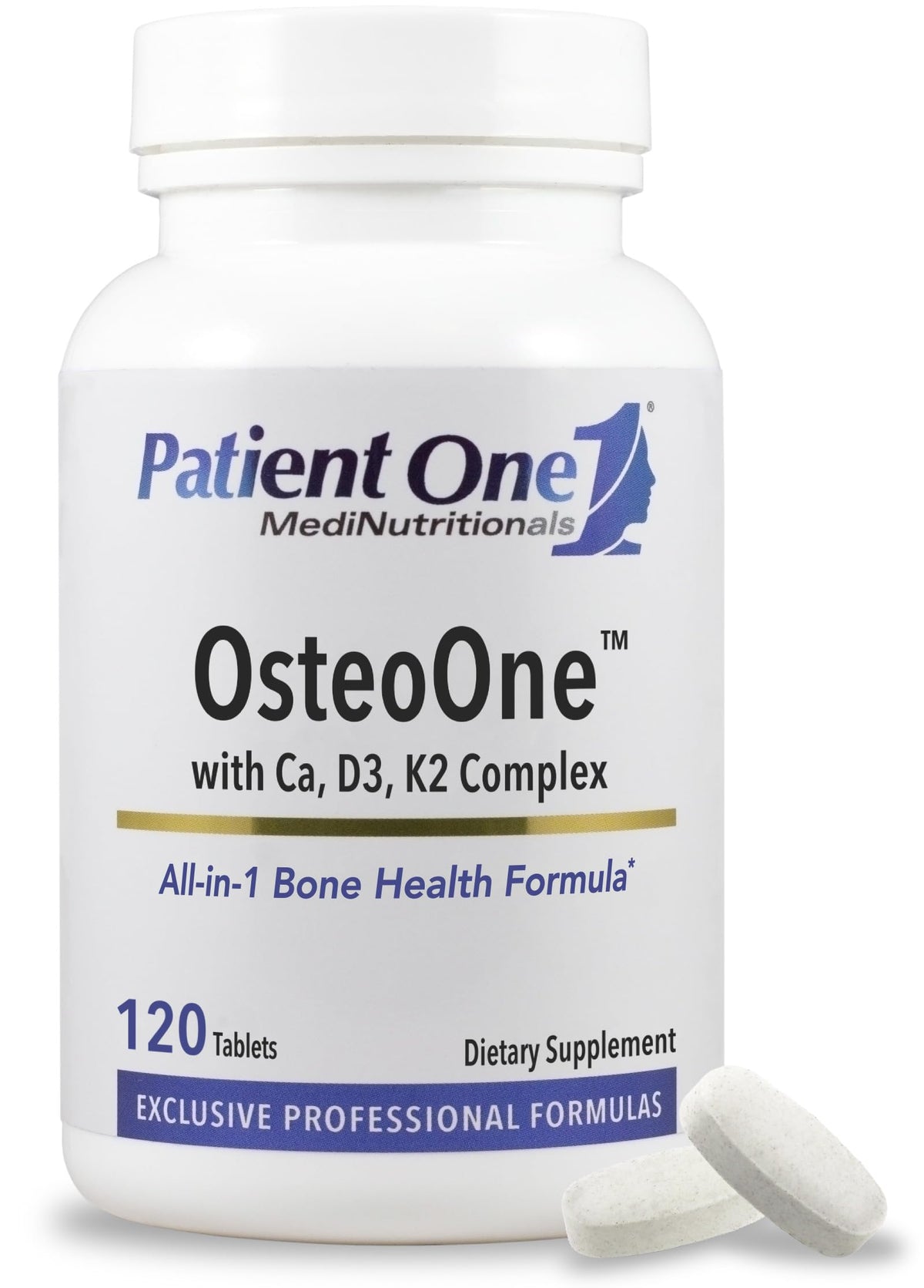 Patient One OsteoOne Bone Support with Calcium, D3 & K2 – 120 Tablets