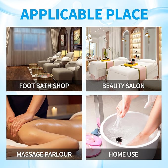 Pedicure Kit Foot Soak Set: Bubble Salt, Sugar Scrub, Massage Mask, Massage Lotion in a Box, 4 Step Foot Spa Kit for Dry Feet, Calluses and Tired Feet(3 Set Pacific Waves)