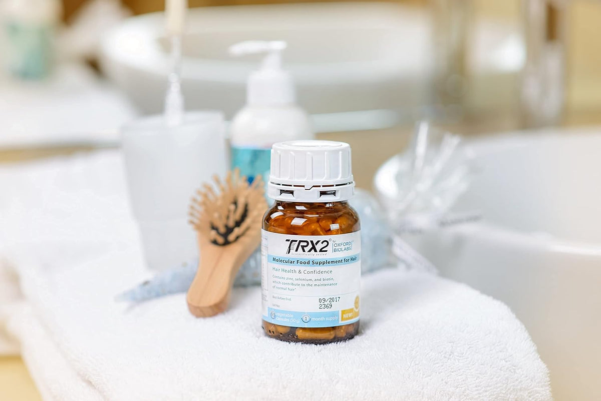 TRX2 Hair Growth Supplement - Stop Hair Loss for Men and Women - Healthy Hair - Clinically Proven Results of Thicker, Fuller Hair - Biotin & Selenium & Zink - Vegetarian - 1 Month Supply