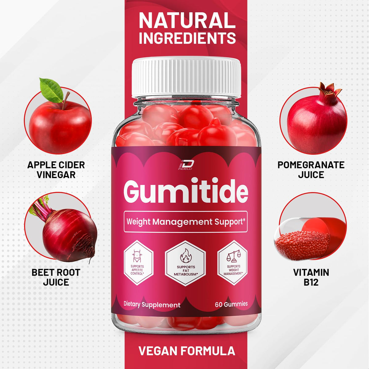 Gumitide ACV Gummies Supplement, Gumitide Gummy Advanced Formula Natural Ingredients, Reviews - 2 Pack - 120 Gummies