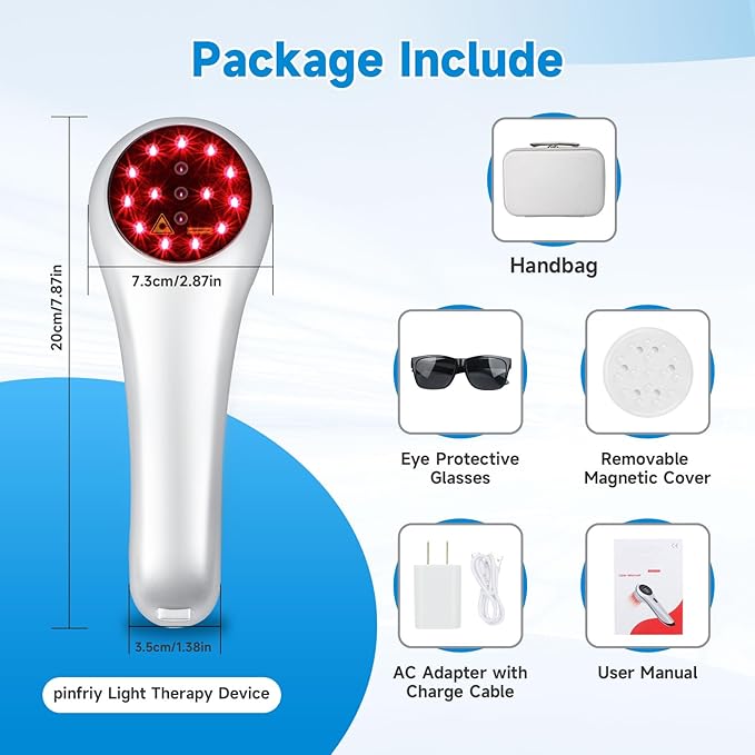 Red Light Therapy for Body/Dogs, 13 pcs 670 nm and 3 pcs 828 nm, Near Infrared Light Therapy Wand Home Office Use, Shoulder Neck Knee Feet Back Leg Muscle Pain Relief