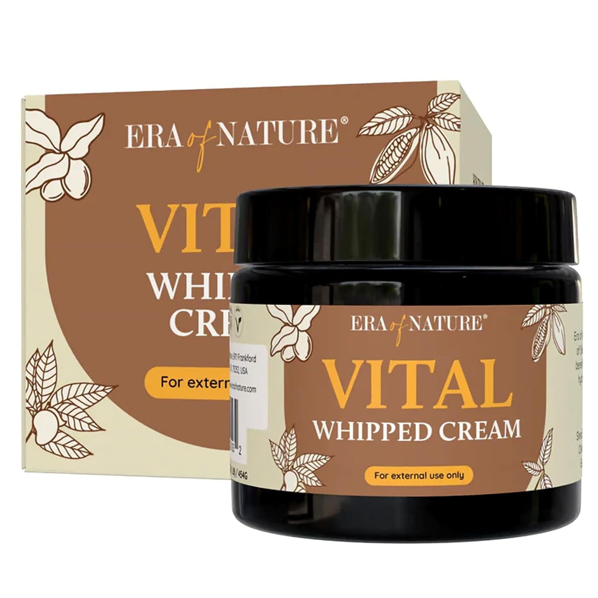 era of nature Shea Butter, Mango & Cocoa Blend Vital Whipped Body Cream for Women 16oz - Lightweight Whipped Lotion - Non-Greasy Body Butter Cream Lotion & Balm Moisturizer for Face, Hair & Dry Skin