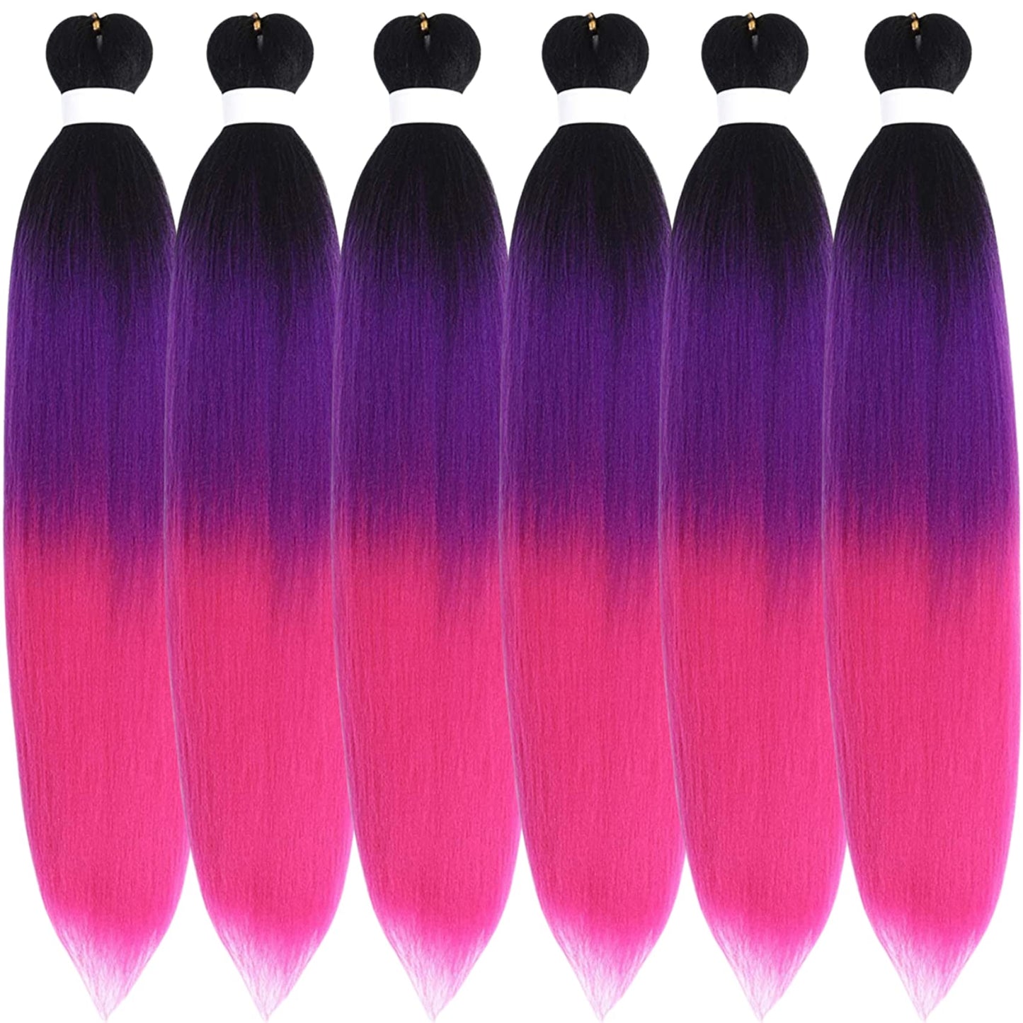 Purple Pink Braiding Hair Pre Stretched Knotless Braid in Hair Extensions for Black Women
