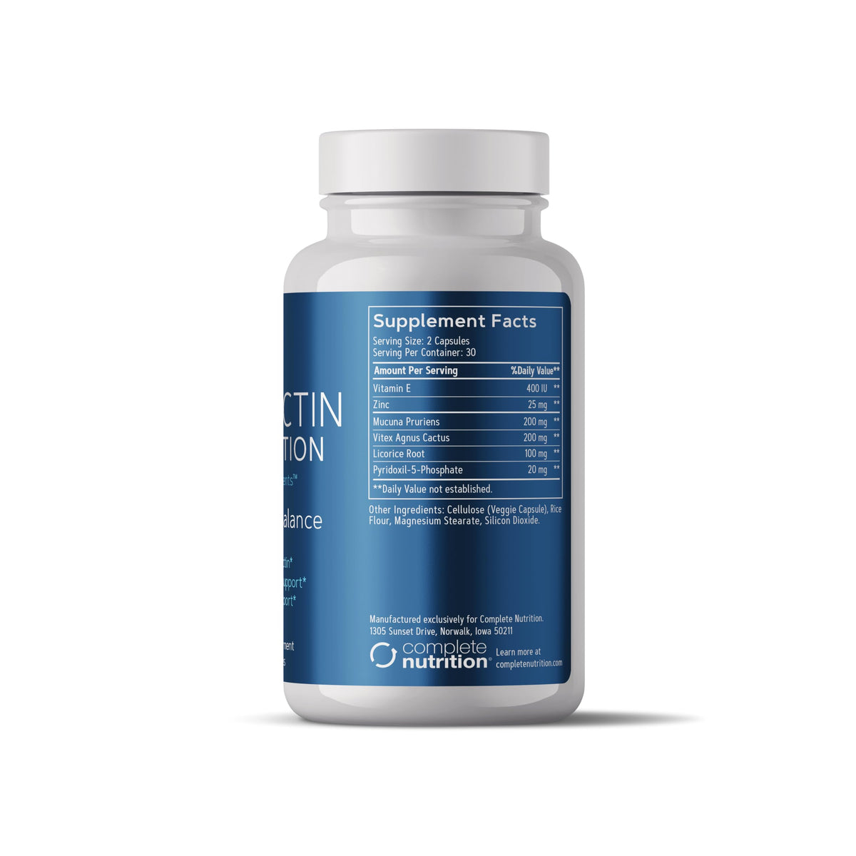 Complete Nutrition Prolactin Prevention | Dopamine & Hormone Balance Support | Prolactin Support Supplement for Men | Post Cycle & Wellness Support | 60 Capsules