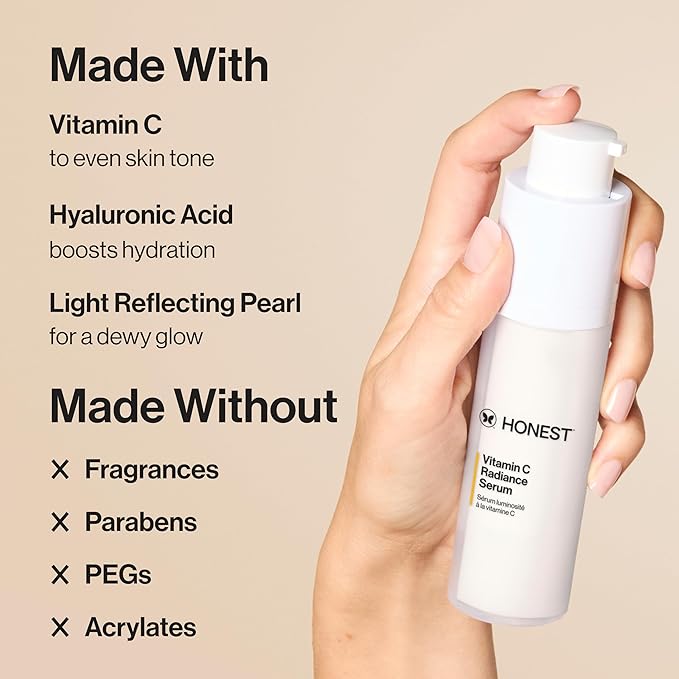Honest Beauty Get Glowing Bundle | Vitamin C Brightening Serum + Everyday Moisturizer | Improves Skin Tone | Gentle for Sensitive Skin, Fragrance Free, Vegan | 1 fl oz, 1.7 fl oz