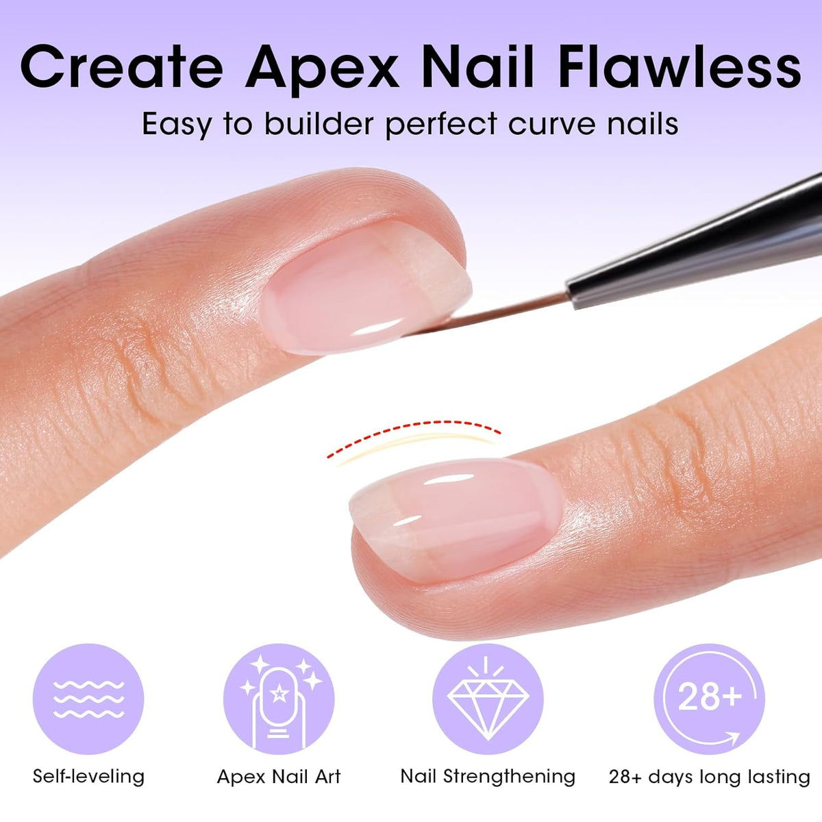 GELLEN Builder Gel for Nails, 18ml Clear Nail Extension Hard Gel in Bottle, Soak off Long Lasting U V Cured Nail Strengthener for Salon Quality Nail Art