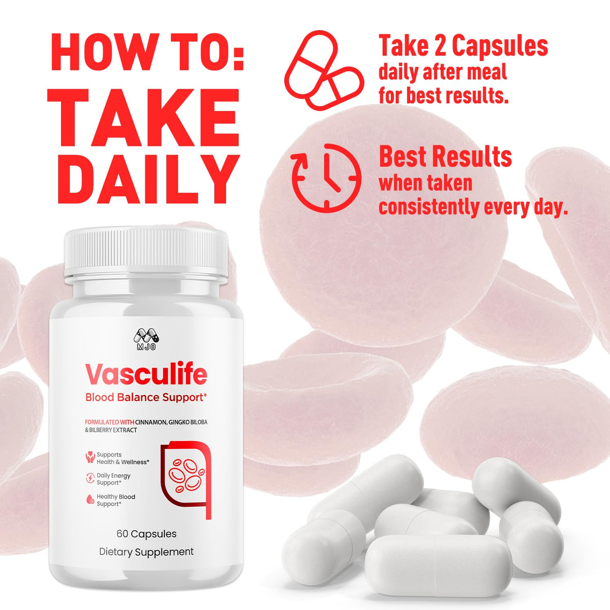 (3 Pack) Vasculife Capsules, Official Vascu Life Pills With All Natural Ingredients, Advanced Formula Blood Health Support with Maximum Strength Premium Quality Vitamins for Women & Men (180 Capsules)