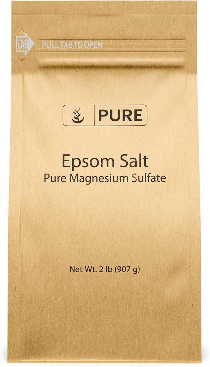 Pure Original Ingredients Epsom Salt (2 lb) Pure Magnesium Sulfate, Soaking Solution.