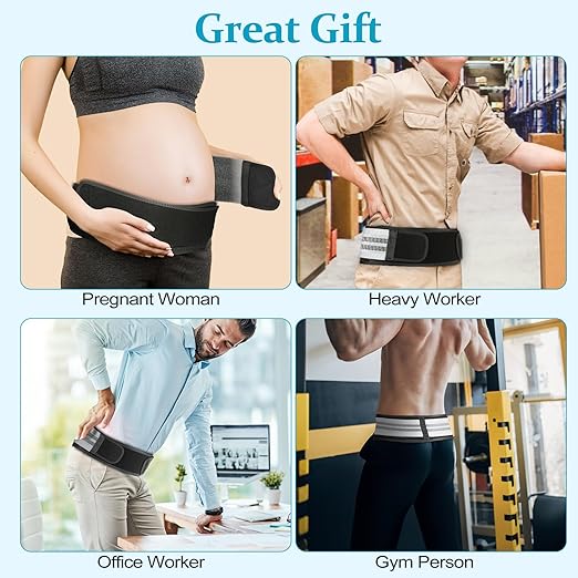 Back Brace for Lower Back Pain, Si Belt, Sciatic Nerve, Relief for Sciatica, Hip, Spine Pain, Pelvic, Sacroiliac Belt-Breathable & Adjustable Lumbar for Women and Men (Regular, Gray)