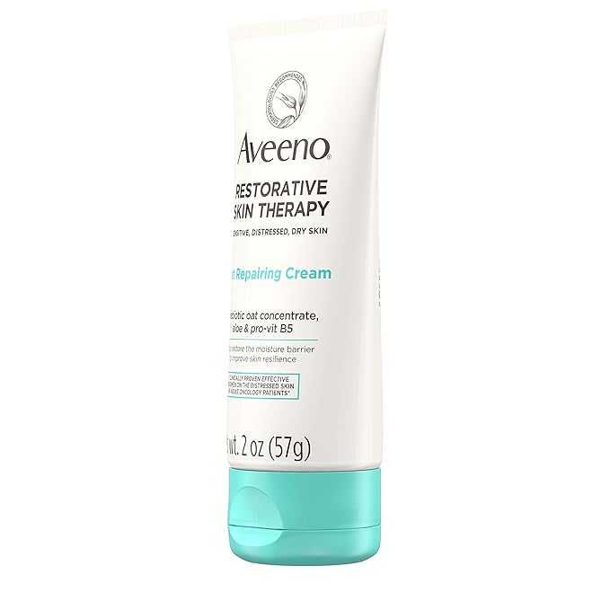 Aveeno Restorative Skin Therapy Moisturizing Oat Repairing Cream for Sensitive, 2.0 Ounce (Pack of 48)