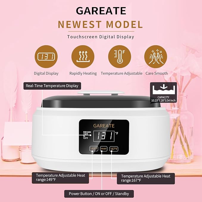 Paraffin Wax Machine for Hand and Feet - Paraffin Wax Machine 3500ML with 6 Pcs Paraffin Bath Wax,Personal Home SPA Moisturizing and Exfoliating Kit for Hands and Feet,Keep Warm Paraffin Wax（White）