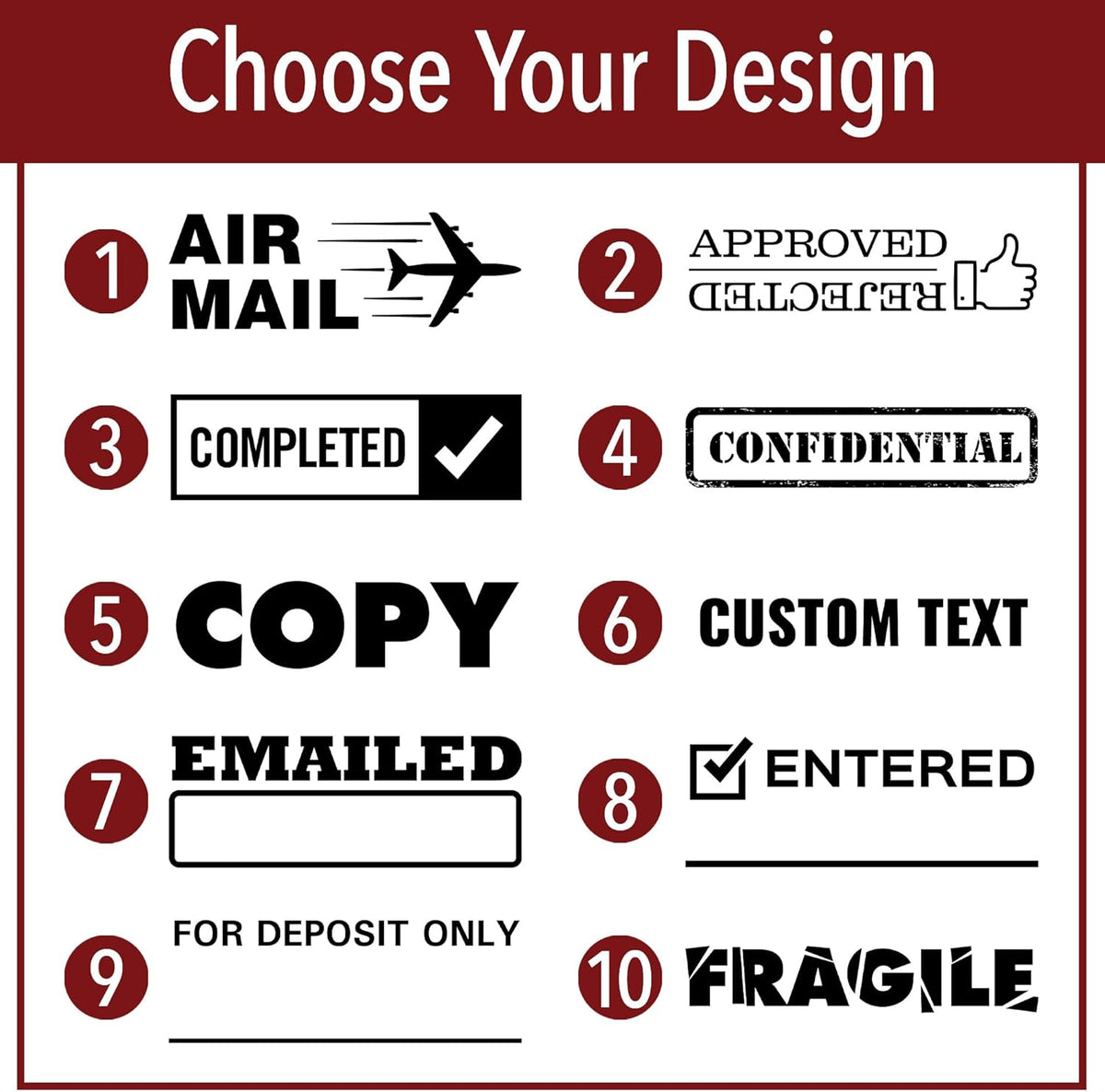 Scanned Office Stamp | 4 Different Sizes | 20 Designs | Multiple Color Options | Perfect for Quick Validation of Office Documents (Scanned, Medium)