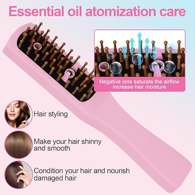 Intelligent Visual Scalp Comb - Hair Comb with Camera, Ultrasonic Electric Hair Brush, Promote Hair Growth, HD Scalp Monitoring, Hair Oil Applicator, Water Mist Hydration Maintenance