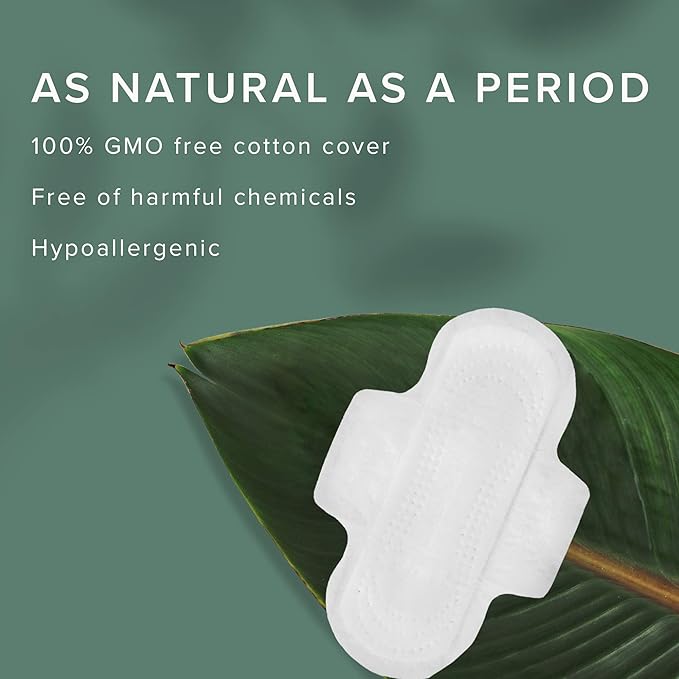 Veeda Natural Cotton Day Pads for Women - Heavy Flow Absorbent Ultra-Thin Feminine Pads with Wings - Hypoallergenic Period pads - Unscented & Chlorine free Sanitary Napkins - 84 Count