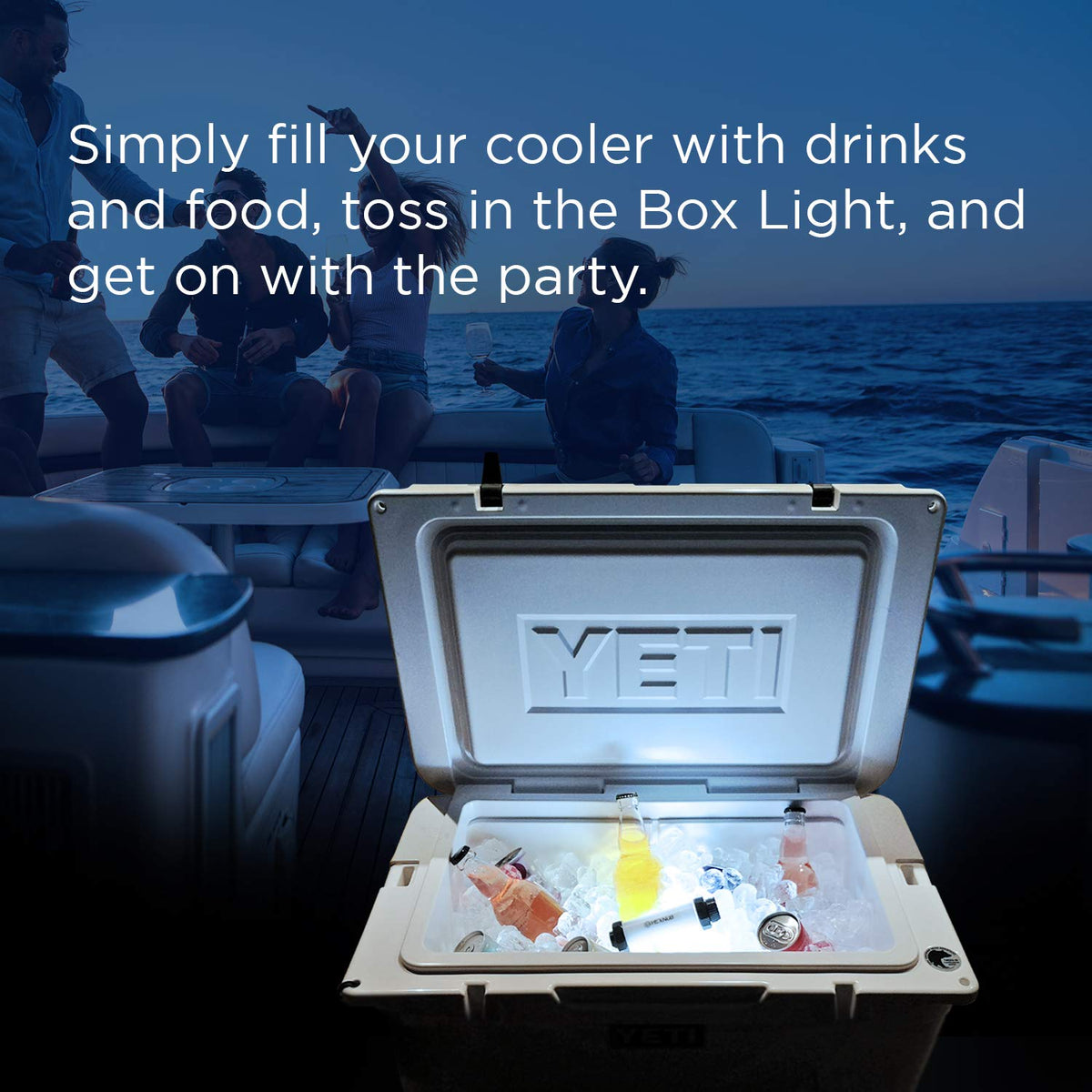 HEXNUB Cooler Box Light, Waterproof, Rechargeable LED Light Compatible with YETI, RTIC, ORCA, Ninja, Igloo, Coleman Ice Chest, Magnetic Base, Great for Outdoor Events, Camping Fishing Hunting Boating