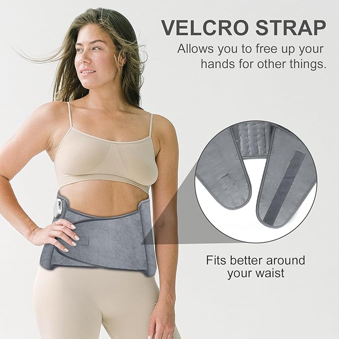 Heat Pad for Back Pain Relief Electric Heating Pads with 6 Temperatures Soft Detachable Heat Pad for Man Women (Gray)