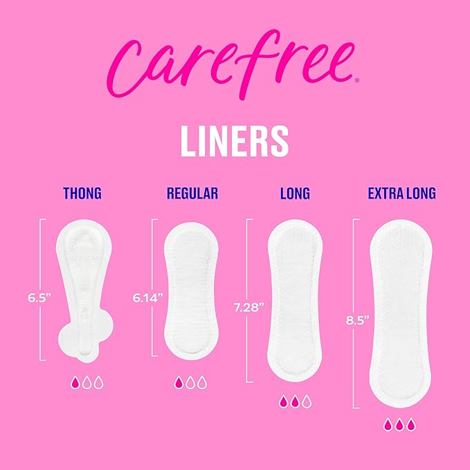 Carefree Panty Liners for Women, Regular, Unwrapped, Unscented, 120ct | Pantiliners, Carefree Liners, Daily Liners for Women, Light Periods and Leaks, 8-Hour Odor Control | 120ct (Packaging May Vary)