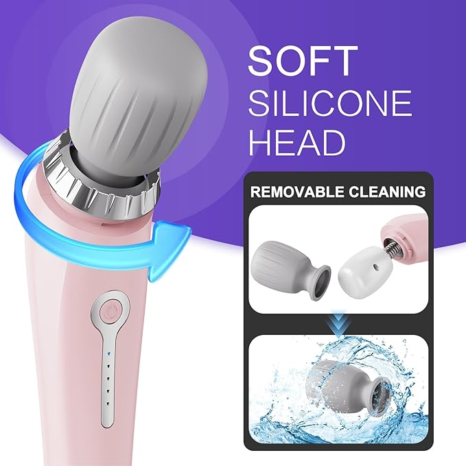 cotsoco Wireless Handheld Massager with Strong Vibration, Personal Therapy Massager, Portable 5 Speeds Electric Body Massage for Sports Recovery, Muscle Aches, Body Pain, Back Leg Shoulder Waist Neck