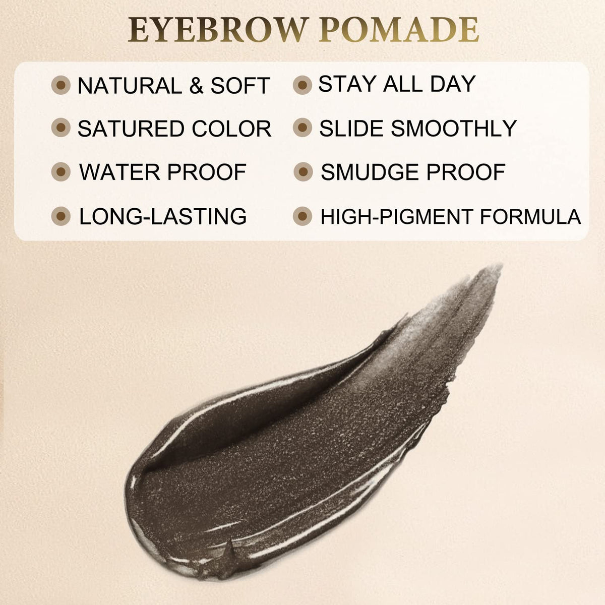 LAVONE Eyebrow Stamp Stencil Kit for Eyebrows, Brow Stamp Trio Kit with Waterproof Eyebrow Pencil, Eyebrow Pomade, 20 Eyebrow Stencils, Dual-ended Eyebrow Brush and Sponge Applicator - Medium Brown