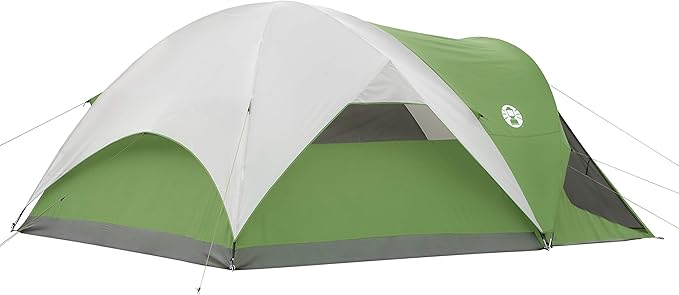 Coleman Evanston Screened Camping Tent, 6/8 Person Weatherproof Tent with Roomy Interior Includes Rainfly, Carry Bag, Easy Setup and Screened-In Porch