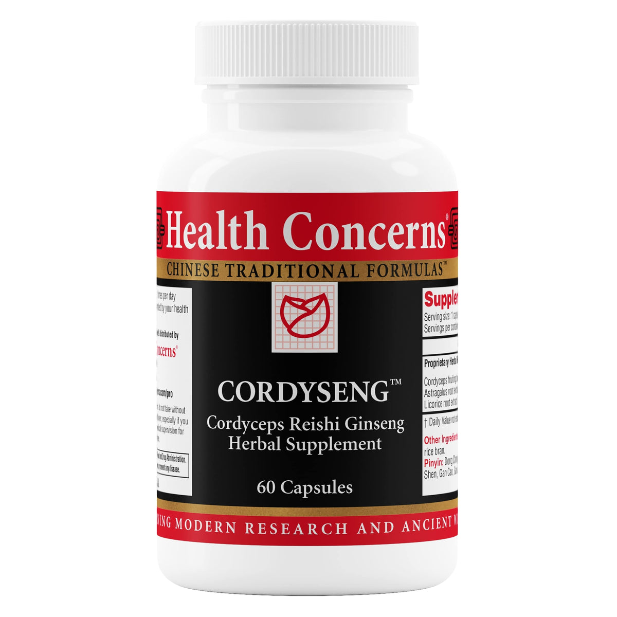 Health Concerns CordySeng – Immune System Support Supplement – Cordyceps Reishi Ginseng Astragalus Adaptogen Blend – Traditional Chinese Medicine – Respiratory & Energy Support – 60 Capsules