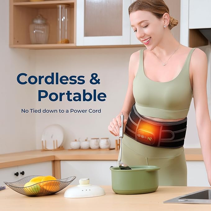 Heating Pad for Back HOMRELEXA Cordless Lower Back Massager with Heat, Birthday Gifts for Dad Men Women Mom, 3 Heating Levels & 3 Massage Mode