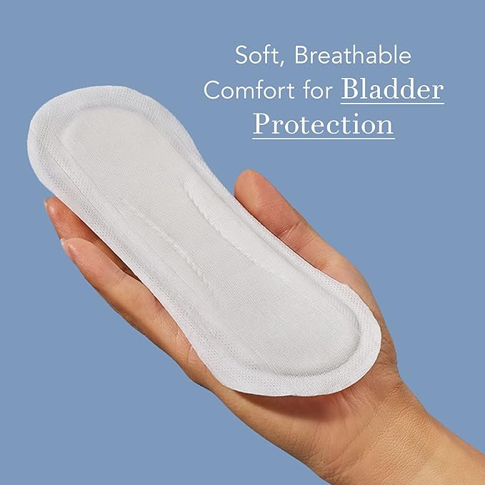 Rael Organic Cotton Cover Incontinence Liners Bundle - Bladder Control and Postpartum Liners, 4-Layer Core Protection with Leak Guard Technology, Regular (48 Count) and Long (36 Count)