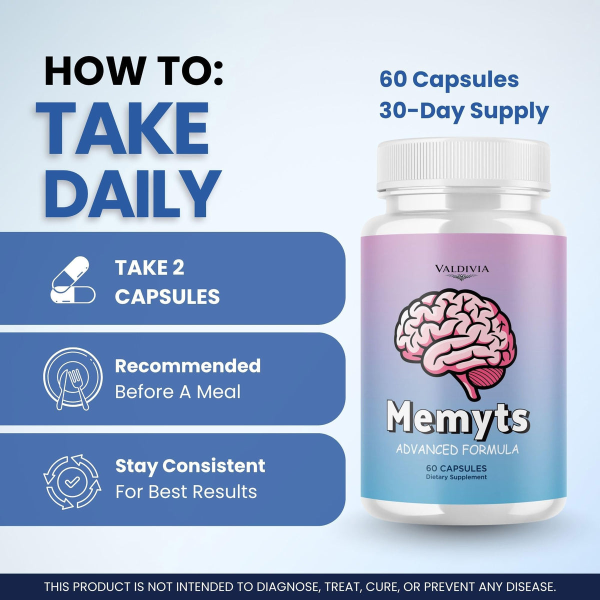 Valdivia (5 Pack) Memyts – Natural Daily Supplement with B Vitamins and Herbal Extracts | Non-GMO | Made in USA | 100% Natural, 300 Capsules, 5-Month Supply