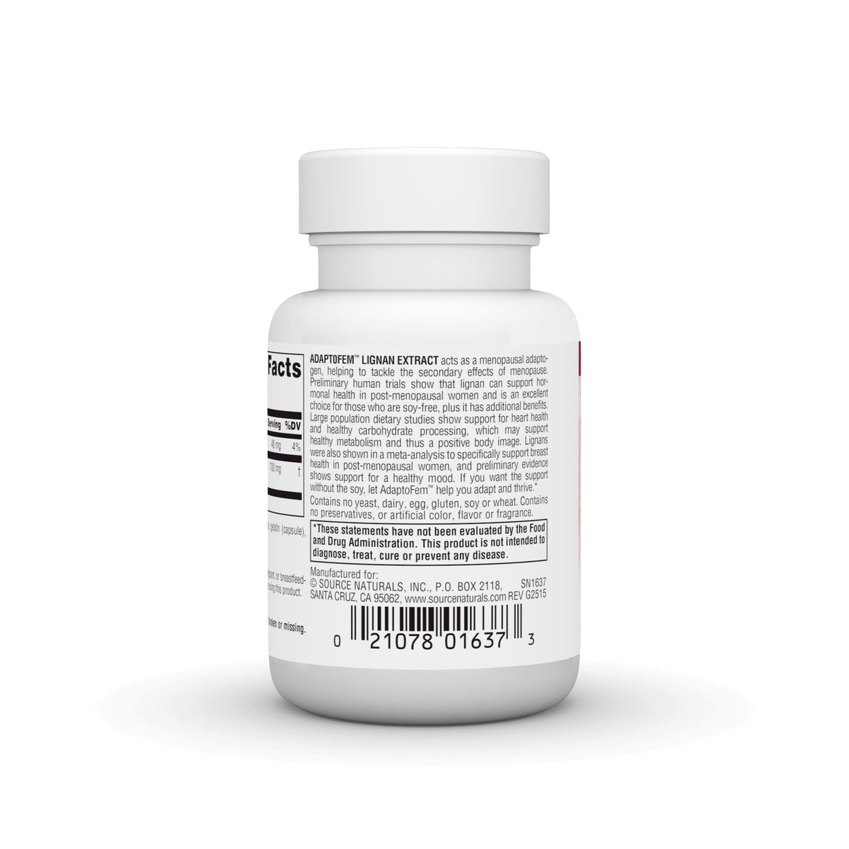 Source Naturals Adaptofem Lignan Extract, Soy-Free Menopausal Adaptogen* - 30 Capsules