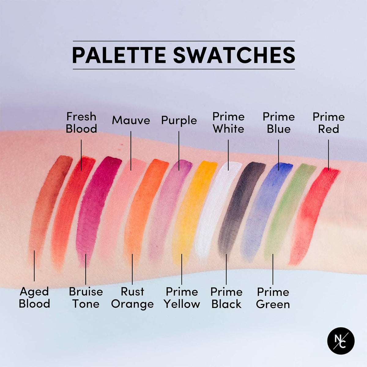 FX Alcohol-Activated 12 Colors Makeup Palette, Highly Pigmented Professional Makeup for the Stage, Film, Costumes, Cosplay, SFX, Performance Arts