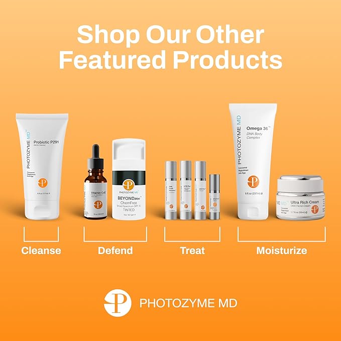 Photozyme DNA Repair Enzymes GFS Plus Facial Night Serum | 1% Retinol for Aging Skin, Beauty Skincare Treatment for Fine Lines, Wrinkles, Acne Scars | UV Dark Spot Corrector, Non Irritating | 1.7