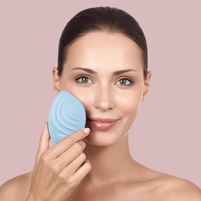 SmartAppGuided™ Sonic Facial Brush 5 in 1 | Vibrating Electric Facial Cleansing Brush | Soft Silicone Brush | Professional Facial Cleanser | Skin Cleanser & Exfoliator | Face Massager
