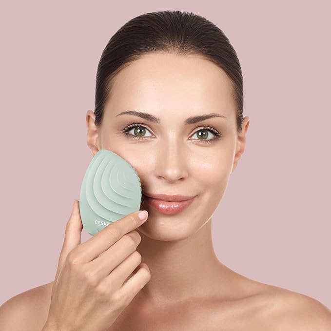 SmartAppGuided™ Sonic Facial Brush 5 in 1 | Vibrating Electric Facial Cleansing Brush | Soft Silicone Brush | Professional Facial Cleanser | Skin Cleanser & Exfoliator | Face Massager