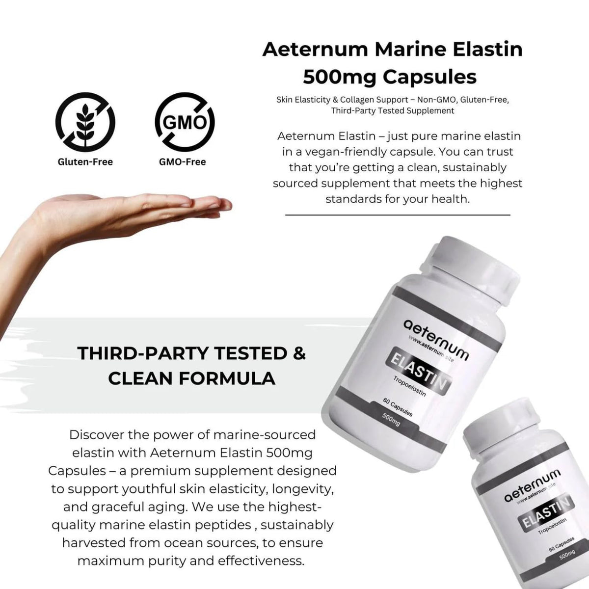 aeternum Elastin - 500mg Capsules - 60 Capsules