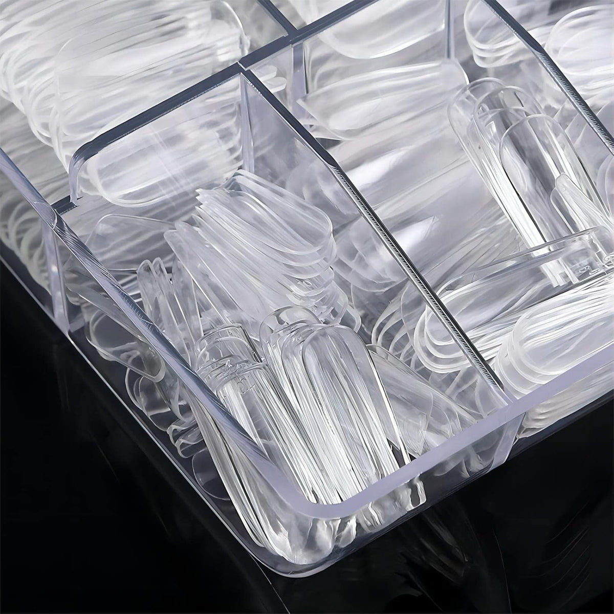 Short Square Nail Tips,1000 PCS Artificial Full Cover Fake Nails Soft Gel Tips 10 Sizes with Box for Home DIY Nail Salon (Clear and Natural 3)