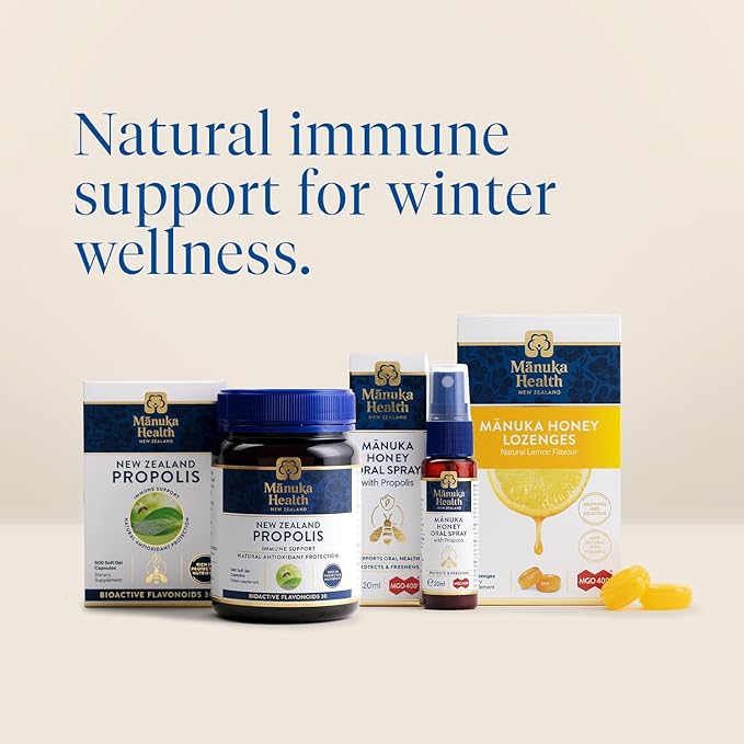Manuka Health Manuka Honey Lozenges – 15 Lemon Flavored Lozenges – Natural Throat Lozenges Infused with Raw Manuka Honey and Vitamin C for Immune Support