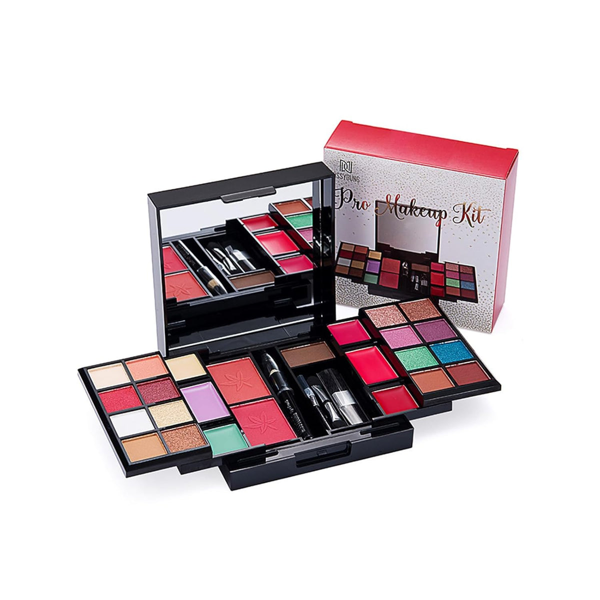 Makeup Eyeshadow Palettes, 25 Colors Protable Multifunction Blush Eyebrow Powder Contour Palettes with Makeup Brush, Matte Shimmer Pearl Eyeshadow Makeup for Daily Party Makeup #7