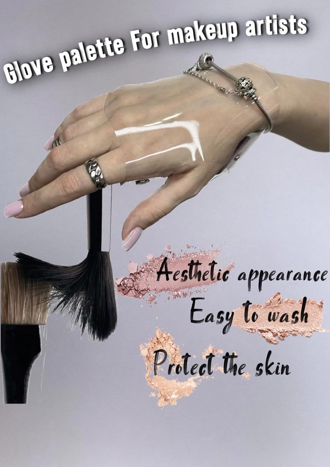 Makeup Glove Palette for Artwork|Stylish Glove for Makeup Artists|Made of Natural Leather and Certified Hypoallergenic Vinyl